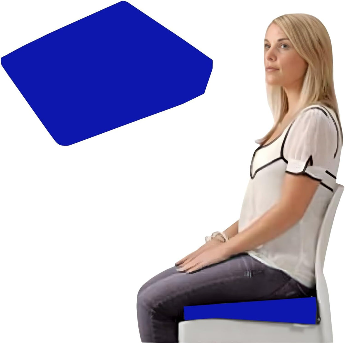 REX FOAM 11° Wedge Seat Cushion | High-Density Support for Car & Office | Improved Posture & Lumbar Relief